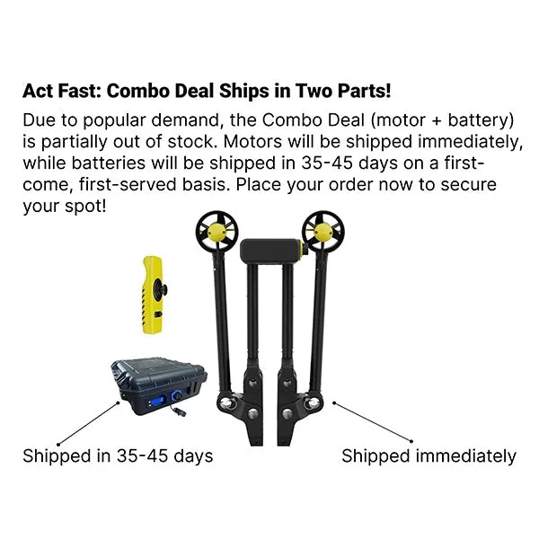 PacMotor + 16V Battery Trolling Motor Combo 2 PacMotor + 16V Battery Trolling Motor Combo