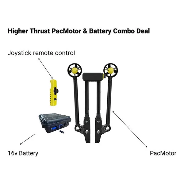 PacMotor + 16V Battery Trolling Motor Combo 3 PacMotor + 16V Battery Trolling Motor Combo