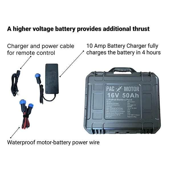 PacMotor + 16V Battery Trolling Motor Combo 4 PacMotor + 16V Battery Trolling Motor Combo