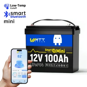 WattCycle 12V 100Ah Mini Bluetooth LiFePO4 Battery KayakDIY