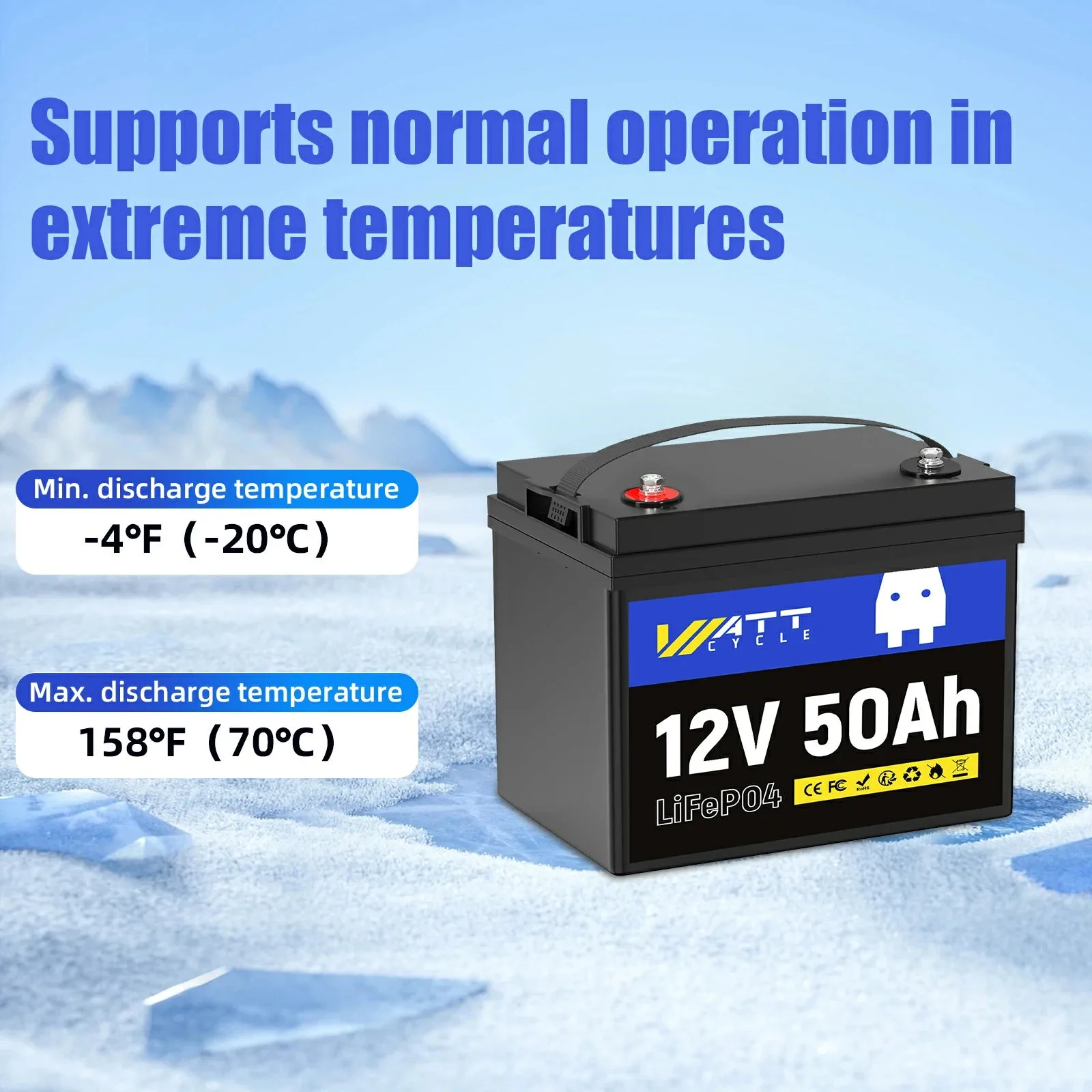 WattCycle 12V 50Ah LiFePO4 Battery 2 WattCycle 12V 50Ah LiFePO4 Battery KayakDIY-2