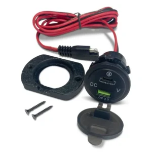 Yak Power Dual USB-C and USB QC3.0 Fast Charging Port with Voltmeter