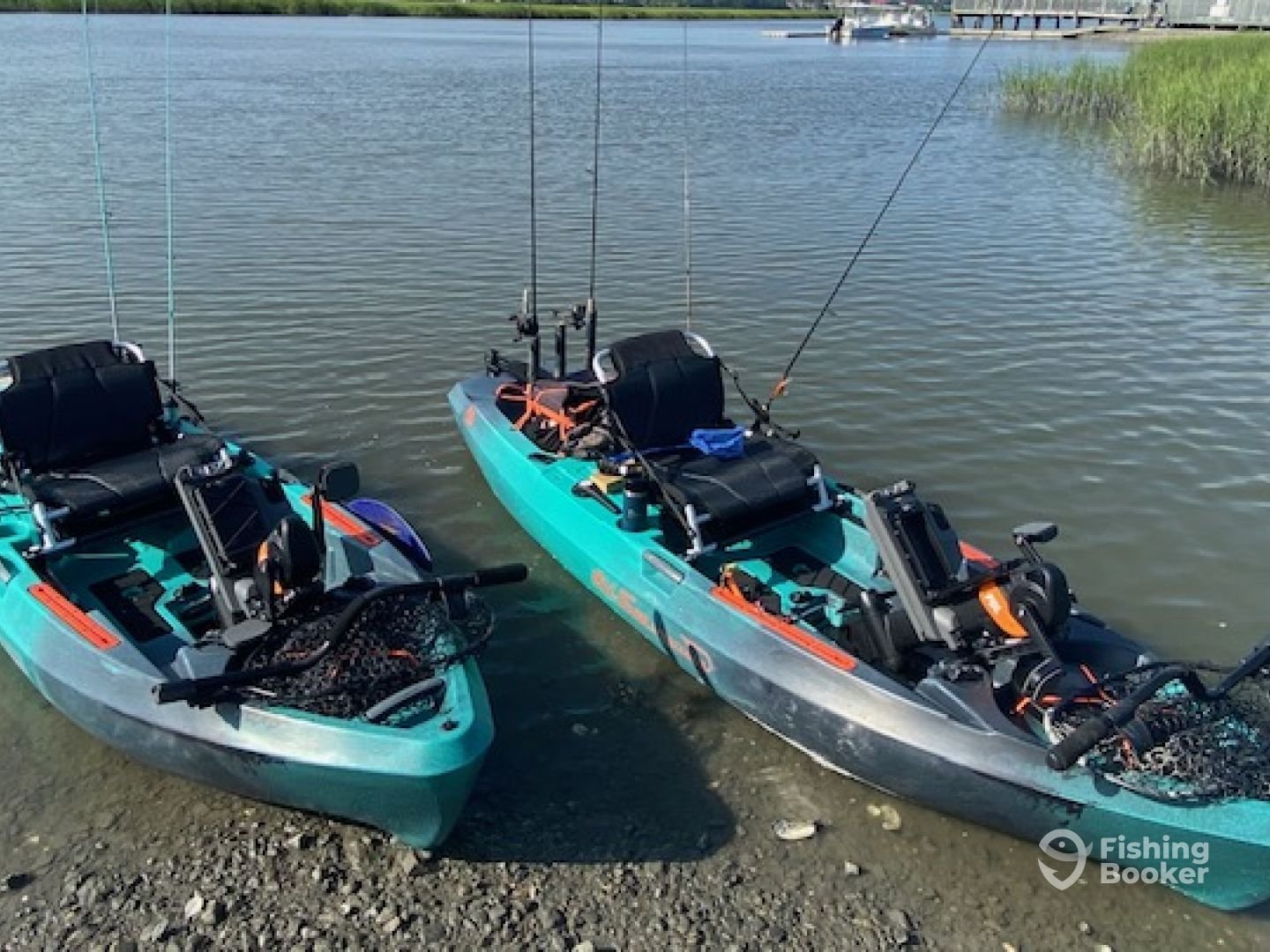 Kayak Fishing Charters in the USA: The Complete State-by-State Guide (2026) 4 Pedal fishing kayaks used on a Hilton Head kayak fishing charter