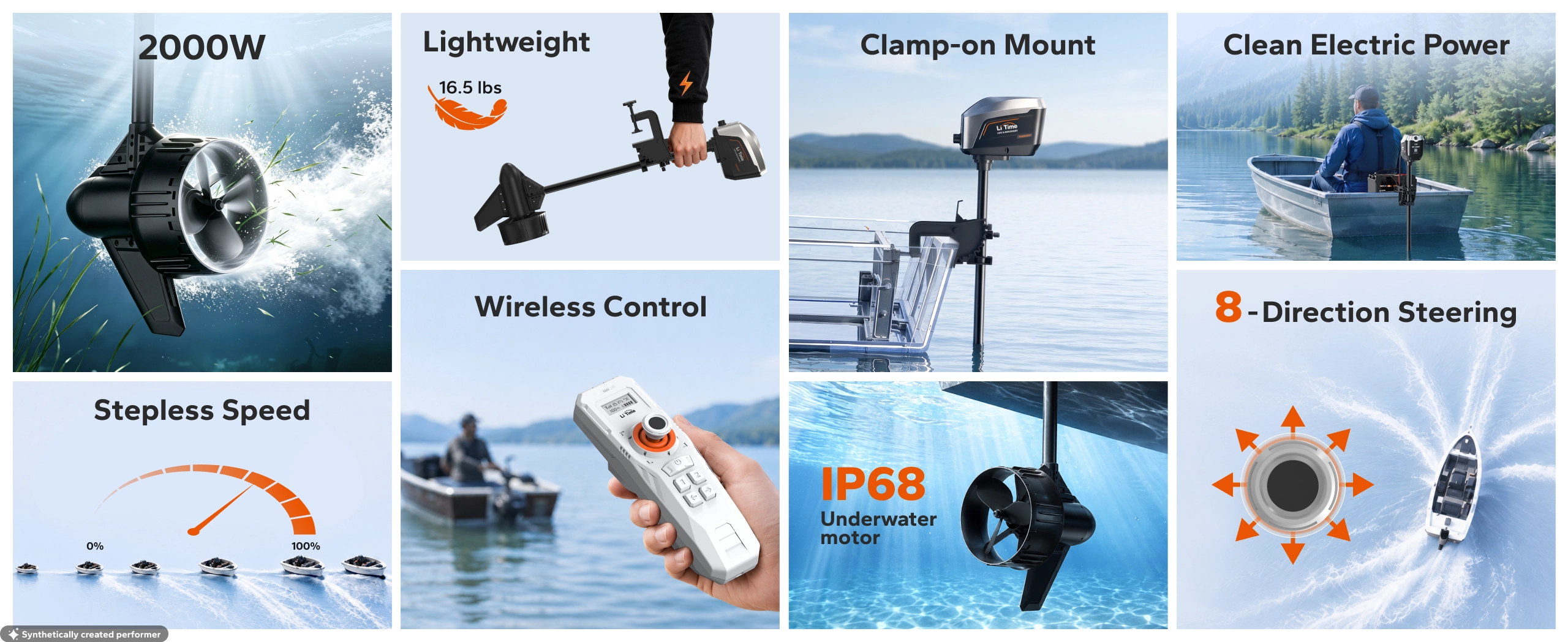 LiTime ArgoSeeker A2 Review 5 Close-up of the LiTime ArgoSeeker A2 electric outboard motor and propeller