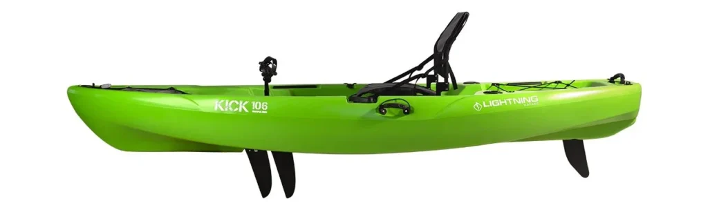 Lightning Kayaks Kick 106 pedal drive fishing kayak