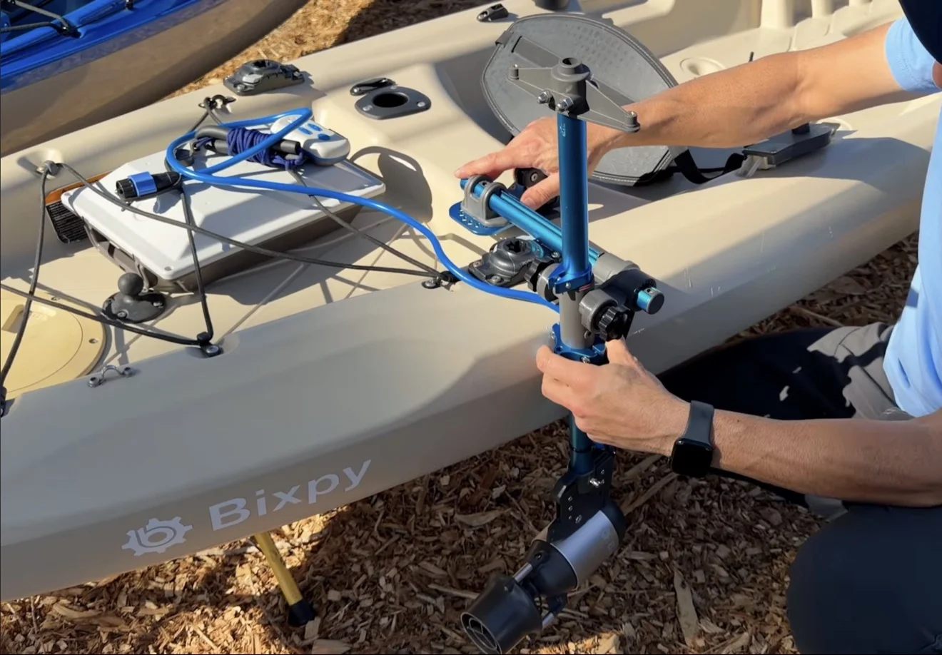 Installing the Bixpy Rod Holder Adapter in a kayak rod holder